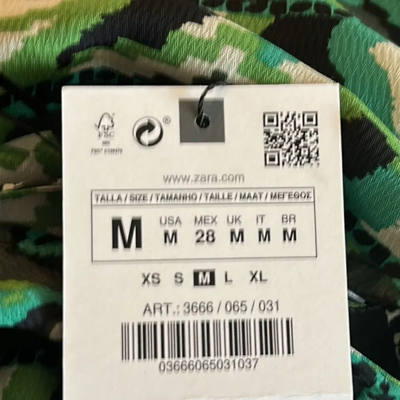 ZARA | Black and Green | PRINTED SHORT DRESS - Picture 10 of 11